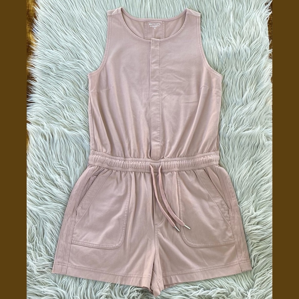 Athleta Baby Pink Cotton Romper Medium
